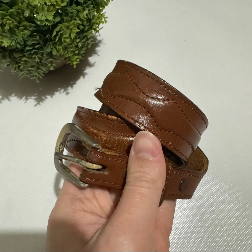 Vintage Brown‎ Leather Belt Women’s Size 30 Western Cowgirl Boho Festival Rodeo